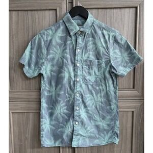 American Eagle Mens SS Botton Down Shirt Tropical Print XS